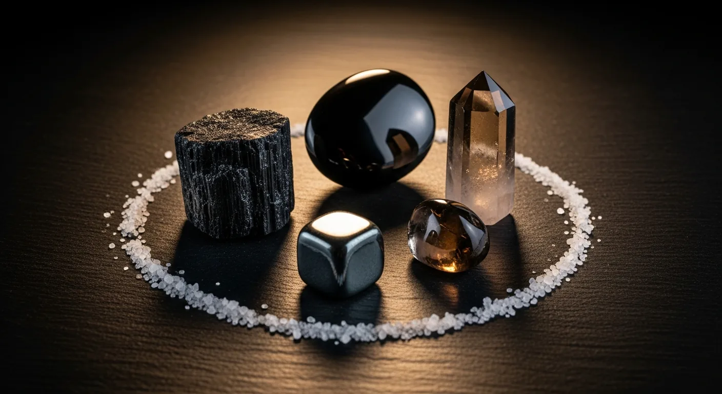 Črni turmalin, obsidian in dimljeni kremen — zaščitni kristali